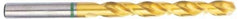 Accupro - Letter E (1/4) 135° Cobalt Jobber Drill - TiN Finish, Right Hand Cut, Spiral Flute, Straight Shank, 101mm OAL, Split Point - Exact Tool & Supply
