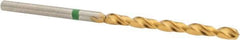 Accupro - #40 135° Cobalt Jobber Drill - TiN Finish, Right Hand Cut, Spiral Flute, Straight Shank, 57mm OAL, Split Point - Exact Tool & Supply