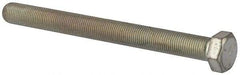 Made in North America - 1/2-20 UNF, 5-1/2" Length Under Head Hex Head Cap Screw - Fully Threaded, Grade 5 Steel, Zinc-Plated Finish, 3/4" Hex - Exact Tool & Supply