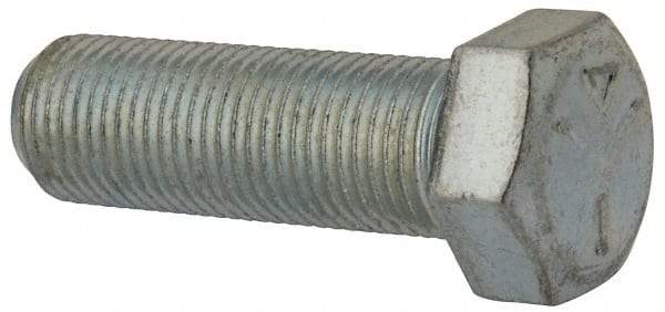 Made in USA - 9/16-18 UNF, 1-3/4" Length Under Head Hex Head Cap Screw - Fully Threaded, Grade 5 Steel, Zinc-Plated Finish, 13/16" Hex - Exact Tool & Supply