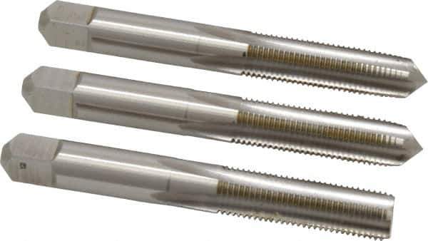 Hertel - 3/8-24 UNF, 4 Flute, Bottoming, Plug & Taper, Bright Finish, High Speed Steel Tap Set - 2-15/16" OAL, 2B/3B Class of Fit - Exact Tool & Supply