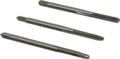 Hertel - #6-40 UNF, 3 Flute, Bottoming, Plug & Taper, Bright Finish, High Speed Steel Tap Set - 2" OAL, 2B/3B Class of Fit - Exact Tool & Supply