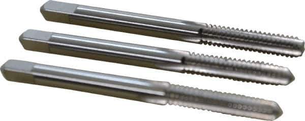 Hertel - #10-24 UNC, 4 Flute, Bottoming, Plug & Taper, Bright Finish, High Speed Steel Tap Set - 2-3/8" OAL, 2B/3B Class of Fit - Exact Tool & Supply