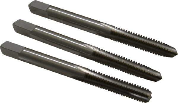Hertel - #12-24 UNC, 4 Flute, Bottoming, Plug & Taper, Bright Finish, High Speed Steel Tap Set - 2-3/8" OAL, 2B/3B Class of Fit - Exact Tool & Supply