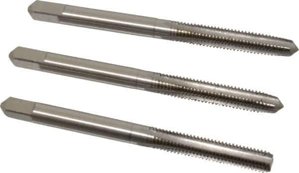 Hertel - M5x0.80 Metric Coarse, 4 Flute, Bottoming, Plug & Taper, Bright Finish, High Speed Steel Tap Set - 2-3/8" OAL, 6H Class of Fit - Exact Tool & Supply