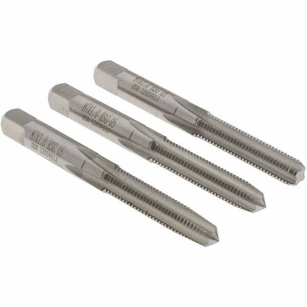 Hertel - M7x1.00, D5, 4 Flutes, Bottoming, Plug, Taper Chamfer, Bright Finish, High Speed Steel Tap Set - 6H Class of Fit - Exact Tool & Supply