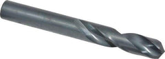 Hertel - 13/32" 135° Spiral Flute High Speed Steel Screw Machine Drill Bit - Oxide Finish, Right Hand Cut, 1-15/16" Flute Length, 3-5/16" OAL, Split Point, Straight Shank - Exact Tool & Supply