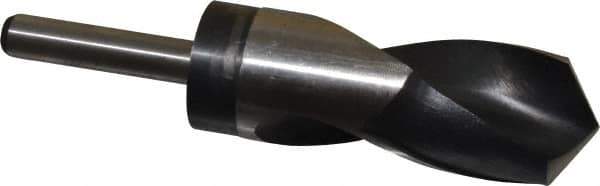 Hertel - 1-15/32" Drill, 118° Point, High Speed Steel Silver Deming & Reduced Shank Drill Bit - Oxide Finish, 6" OAL, Straight Shank, 3" Flute Length, Right Hand Cut, Standard Point, Spiral Flute, Regular Spiral - Exact Tool & Supply