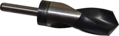 Hertel - 1-15/32" Drill, 118° Point, High Speed Steel Silver Deming & Reduced Shank Drill Bit - Oxide Finish, 6" OAL, Straight Shank, 3" Flute Length, Right Hand Cut, Standard Point, Spiral Flute, Regular Spiral - Exact Tool & Supply