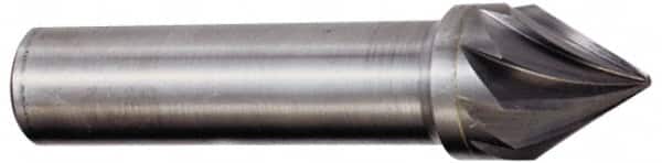 Hertel - 7/8" Head Diam, 1/2" Shank Diam, 3 Flute 60° Solid Carbide Countersink - Exact Tool & Supply