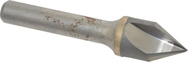 Hertel - 5/8" Head Diam, 3/8" Shank Diam, 3 Flute 60° Solid Carbide Countersink - Exact Tool & Supply