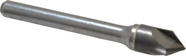 Hertel - 3/8" Head Diam, 1/4" Shank Diam, 3 Flute 82° Solid Carbide Countersink - Exact Tool & Supply