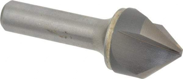 Hertel - 1" Head Diam, 1/2" Shank Diam, 3 Flute 82° Solid Carbide Countersink - Bright Finish, 3" OAL, Single End, Straight Shank, Right Hand Cut - Exact Tool & Supply