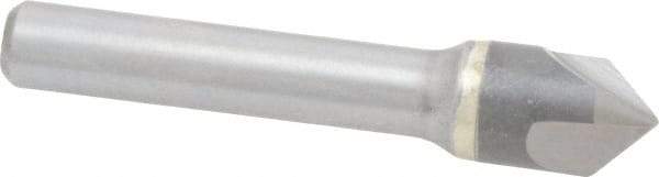 Hertel - 1/2" Head Diam, 3/8" Shank Diam, 3 Flute 90° Solid Carbide Countersink - Bright Finish, 2-1/2" OAL, Single End, Straight Shank, Right Hand Cut - Exact Tool & Supply