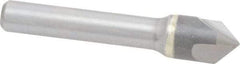 Hertel - 1/2" Head Diam, 3/8" Shank Diam, 3 Flute 90° Solid Carbide Countersink - Bright Finish, 2-1/2" OAL, Single End, Straight Shank, Right Hand Cut - Exact Tool & Supply