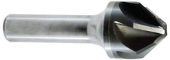 Hertel - 1/4" Head Diam, 1/4" Shank Diam, 6 Flute 60° Solid Carbide Countersink - Bright Finish, 2" OAL, Single End, Straight Shank, Right Hand Cut - Exact Tool & Supply