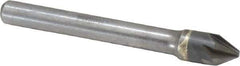Hertel - 5/16" Head Diam, 1/4" Shank Diam, 6 Flute 60° Solid Carbide Countersink - Bright Finish, 2-1/2" OAL, Single End, Straight Shank, Right Hand Cut - Exact Tool & Supply