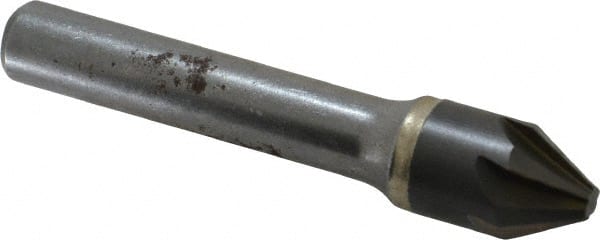Hertel - 1/2" Head Diam, 3/8" Shank Diam, 6 Flute 60° Solid Carbide Countersink - Exact Tool & Supply