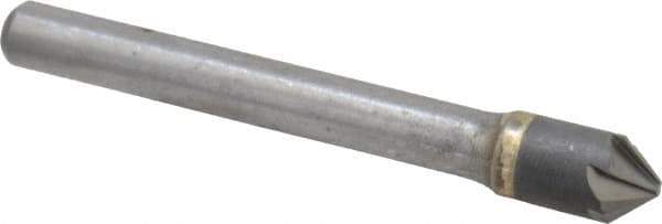 Hertel - 5/16" Head Diam, 1/4" Shank Diam, 6 Flute 82° Solid Carbide Countersink - Bright Finish, 2-1/2" OAL, Single End, Straight Shank, Right Hand Cut - Exact Tool & Supply