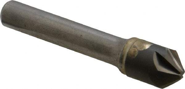 Hertel - 1/2" Head Diam, 3/8" Shank Diam, 6 Flute 90° Solid Carbide Countersink - Bright Finish, 2-1/2" OAL, Single End, Straight Shank, Right Hand Cut - Exact Tool & Supply
