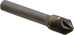 Hertel - 1/2" Head Diam, 3/8" Shank Diam, 6 Flute 90° Solid Carbide Countersink - Bright Finish, 2-1/2" OAL, Single End, Straight Shank, Right Hand Cut - Exact Tool & Supply