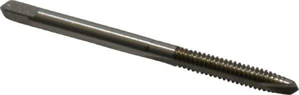 Hertel - #6-32 UNC, 2 Flute, Bright Finish, High Speed Steel Spiral Point Tap - Plug Chamfer, Right Hand Thread, 2" OAL - Exact Tool & Supply