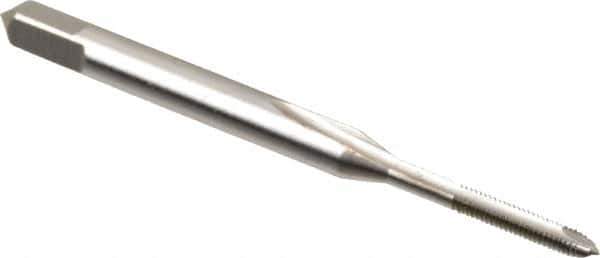 Hertel - #1-72 UNF, 2 Flute, Bright Finish, High Speed Steel Spiral Point Tap - Plug Chamfer, Right Hand Thread, 1-11/16" OAL, 2B Class of Fit - Exact Tool & Supply