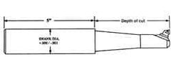 Circle Cutting Tool - 5-3/4" OAL, 1/2" Shank Diam, Indexable Boring Bar - 2.87" Max Bore Depth - Exact Tool & Supply