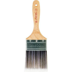 Wooster Brush - 3" Flat Nylon/Polyester Varnish Brush - 3-3/16" Bristle Length, 6-1/2" Maple Beavertail Handle - Exact Tool & Supply