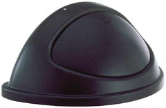 Rubbermaid - Half-Round Lid for Use with 21 Gal Trash Cans - Black, Polyethylene, For Untouchable Trash Cans - Exact Tool & Supply
