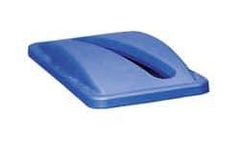 Rubbermaid - Rectangle Lid for Use with 15-7/8 Gal Rectangular Recycle Containers - Blue, Plastic, For 3540, 3541 & 3554 - Exact Tool & Supply