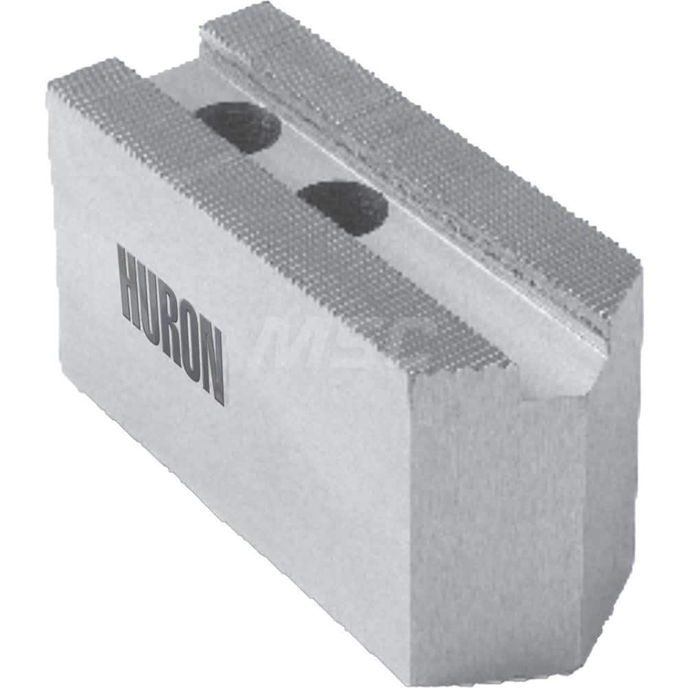 Huron Machine Products - Soft Lathe Chuck Jaws; Jaw Type: Square ; Material: 1018 Steel ; Jaw Interface Type: 1.5mm x 60? Serrated ; Maximum Compatible Chuck Diameter (Inch): 10 ; Minimum Compatible Chuck Diameter (Inch): 1 ; Overall Height (Inch): 3 - Exact Tool & Supply
