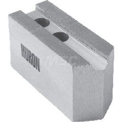 Huron Machine Products - Soft Lathe Chuck Jaws; Jaw Type: Square ; Material: 6160 Aluminum ; Jaw Interface Type: 1.5mm x 60? Serrated ; Maximum Compatible Chuck Diameter (Inch): 15 ; Minimum Compatible Chuck Diameter (Inch): 1 ; Overall Height (Inch): 4 - Exact Tool & Supply