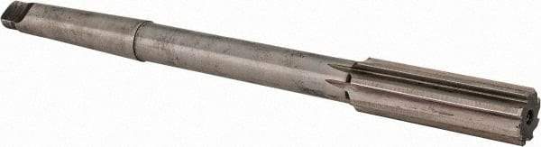 Made in USA - 27/32" High Speed Steel 8 Flute Chucking Reamer - Straight Flute, 2MT Morse Taper Shank, 2-1/2" Flute Length, 9-1/2" OAL - Exact Tool & Supply