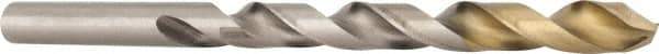 DORMER - 3/8" 118° High Speed Steel Jobber Drill - TiN Finish, Right Hand Cut, Spiral Flute, Straight Shank, 5" OAL, Split Point - Exact Tool & Supply