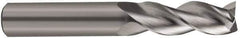 SGS - 5/16", 1-1/4" LOC, 5/16" Shank Diam, 4" OAL, 3 Flute, Solid Carbide Square End Mill - Single End, Uncoated, Spiral Flute, 38° Helix, Right Hand Cut, Right Hand Flute, Series 43 - Exact Tool & Supply