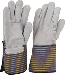 MCR Safety - Size L (9) Cowhide General Protection Work Gloves - For General Purpose, Uncoated, Gauntlet Cuff, Full Fingered, White, Paired - Exact Tool & Supply