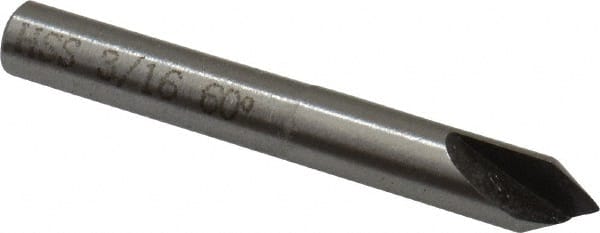 Interstate - 3/16" Head Diam, 3/16" Shank Diam, 1 Flute 60° High Speed Steel Countersink - Exact Tool & Supply