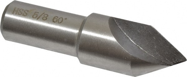 Interstate - 5/8" Head Diam, 1/2" Shank Diam, 1 Flute 60° High Speed Steel Countersink - Exact Tool & Supply