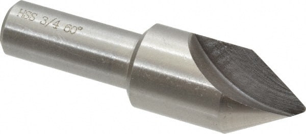 Interstate - 3/4" Head Diam, 1/2" Shank Diam, 1 Flute 60° High Speed Steel Countersink - Exact Tool & Supply