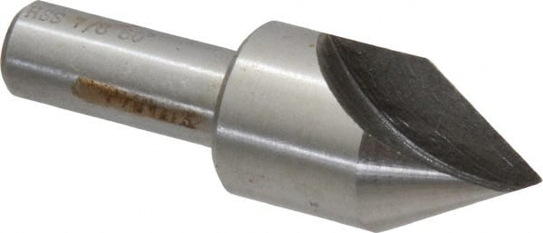 Interstate - 7/8" Head Diam, 1/2" Shank Diam, 1 Flute 60° High Speed Steel Countersink - Exact Tool & Supply
