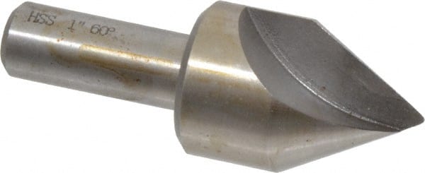 Interstate - 1" Head Diam, 1/2" Shank Diam, 1 Flute 60° High Speed Steel Countersink - Exact Tool & Supply