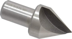 Interstate - 1-1/4" Head Diam, 3/4" Shank Diam, 1 Flute 60° High Speed Steel Countersink - Bright Finish, 2-3/4" OAL, Single End, Straight Shank, Right Hand Cut - Exact Tool & Supply