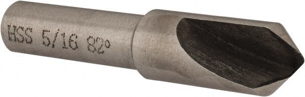 Interstate - 5/16" Head Diam, 1/4" Shank Diam, 1 Flute 82° High Speed Steel Countersink - Exact Tool & Supply