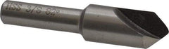 Interstate - 3/8" Head Diam, 1/4" Shank Diam, 1 Flute 82° High Speed Steel Countersink - Bright Finish, 1-3/4" OAL, Single End, Straight Shank, Right Hand Cut - Exact Tool & Supply