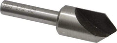Interstate - 1/2" Head Diam, 1/4" Shank Diam, 1 Flute 82° High Speed Steel Countersink - Bright Finish, 2" OAL, Single End, Straight Shank, Right Hand Cut - Exact Tool & Supply