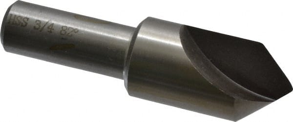 Interstate - 3/4" Head Diam, 1/2" Shank Diam, 1 Flute 82° High Speed Steel Countersink - Exact Tool & Supply