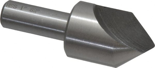 Interstate - 1" Head Diam, 1/2" Shank Diam, 1 Flute 82° High Speed Steel Countersink - Exact Tool & Supply