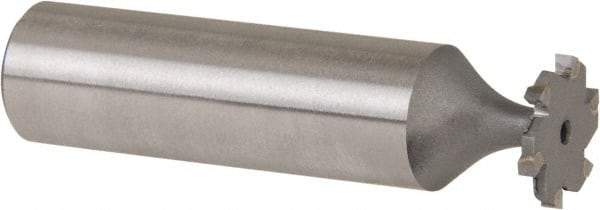 Made in USA - 1/2" Diam x 1/16" Face Width, Carbide-Tipped, 6 Teeth, Shank Connection Woodruff Keyseat Cutter - Uncoated, 2-1/16" OAL x 1/2" Shank, Straight Teeth, ANSI 204, Old Standard 1 - Exact Tool & Supply
