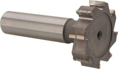 Made in USA - 1-1/4" Diam x 5/16" Face Width, Carbide-Tipped, 8 Teeth, Shank Connection Woodruff Keyseat Cutter - Uncoated, 2-5/16" OAL x 1/2" Shank, Straight Teeth, ANSI 1010, Old Standard D - Exact Tool & Supply
